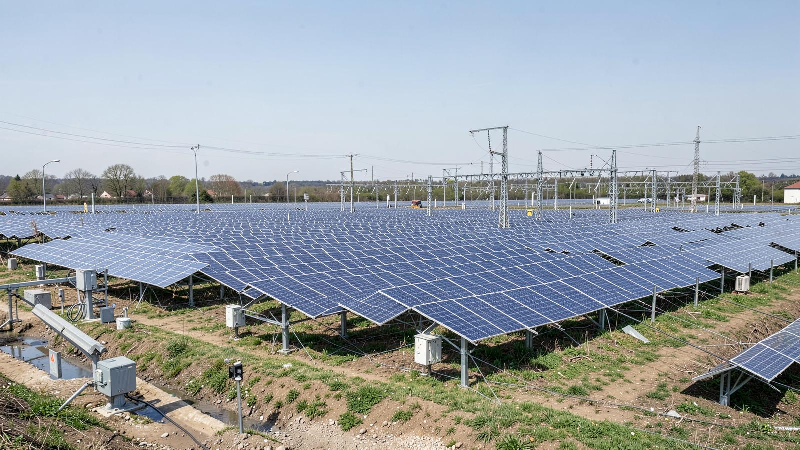 Photovoltaic park with electrical infrastructure